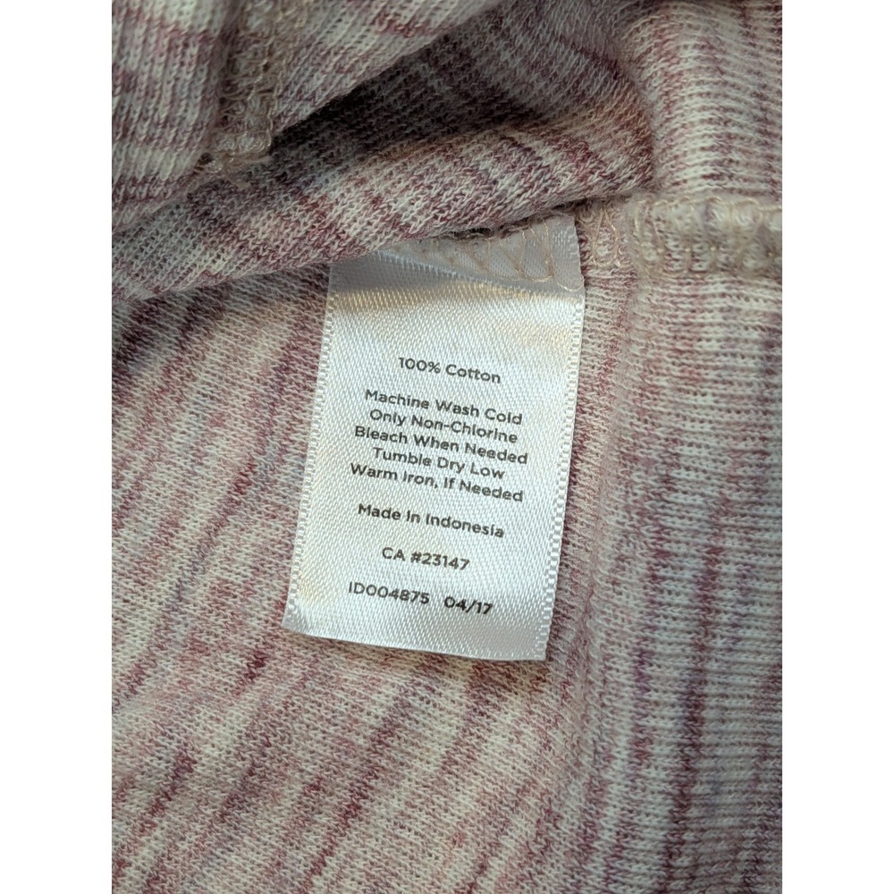 T by Talbots Womens Medium Pink Space Dye Cowl Neck Cotton Tunic Sweater Pocket - Picture 6 of 7